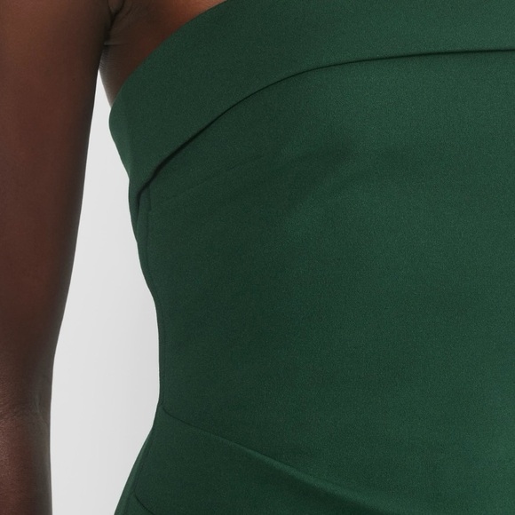 Aritzia Green Ribbed Strapless Sheath Dress - Picture 5 of 8